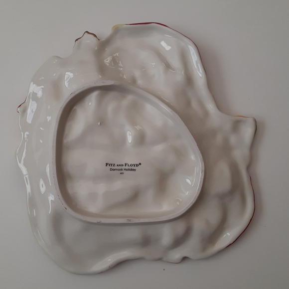 Fitz & Floyd DAMASK HOLIDAY Christmas Santa Serving Decorative Canape Plate - Picture 11 of 13